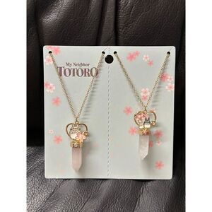 Studio Ghibli My Neighbor Totoro Sakura Crystal Best Friend Necklace Set